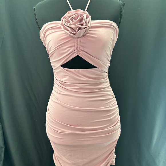 Cotton Candy Dresses & Skirts - Cotton Candy Pink Ruched Halter Mini Dress S